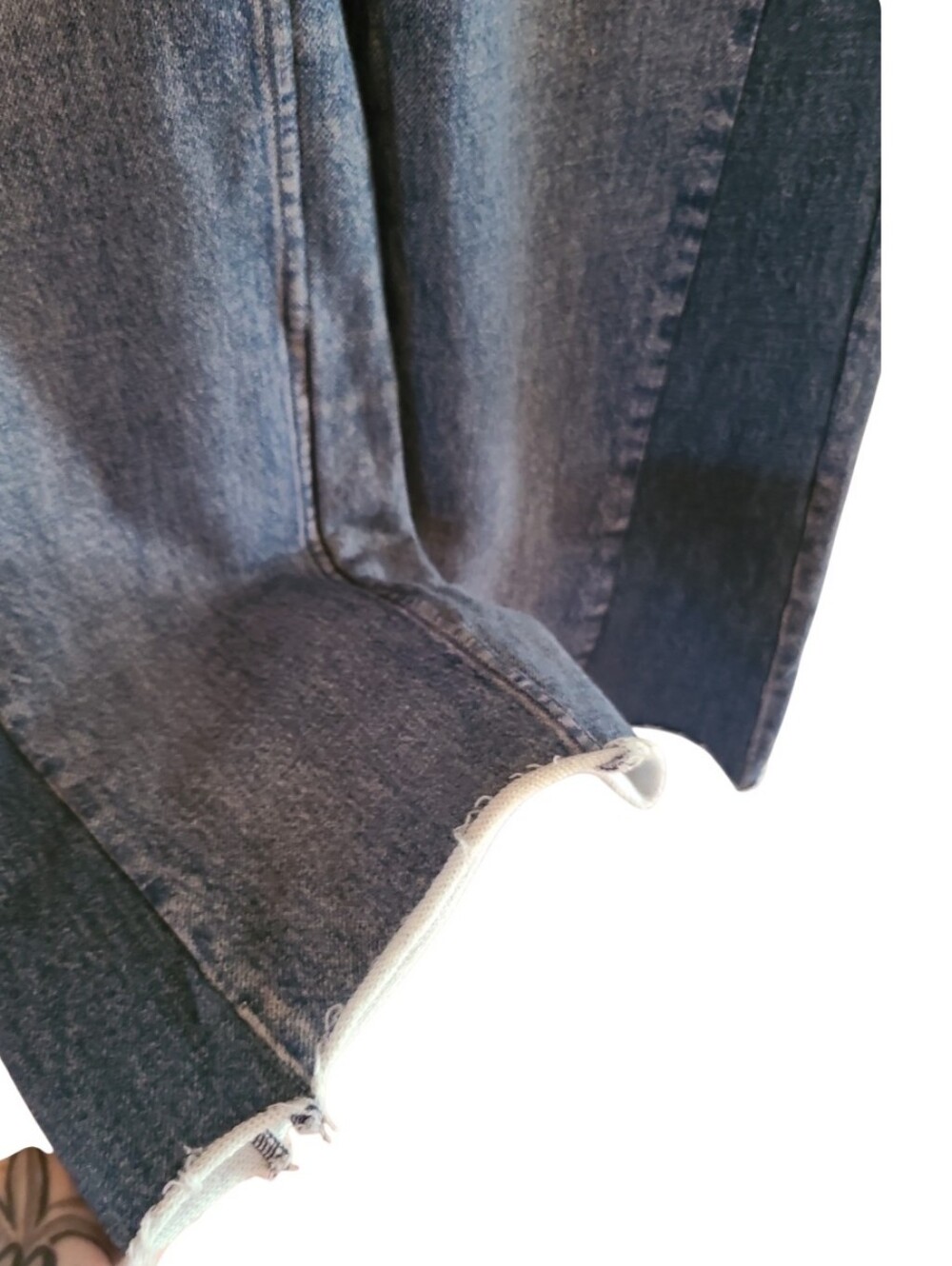 Rag & Bone Miramar Wide Leg Sweatpant Jeans Moonrise Raw Hem Size XXS - Picture 9 of 17